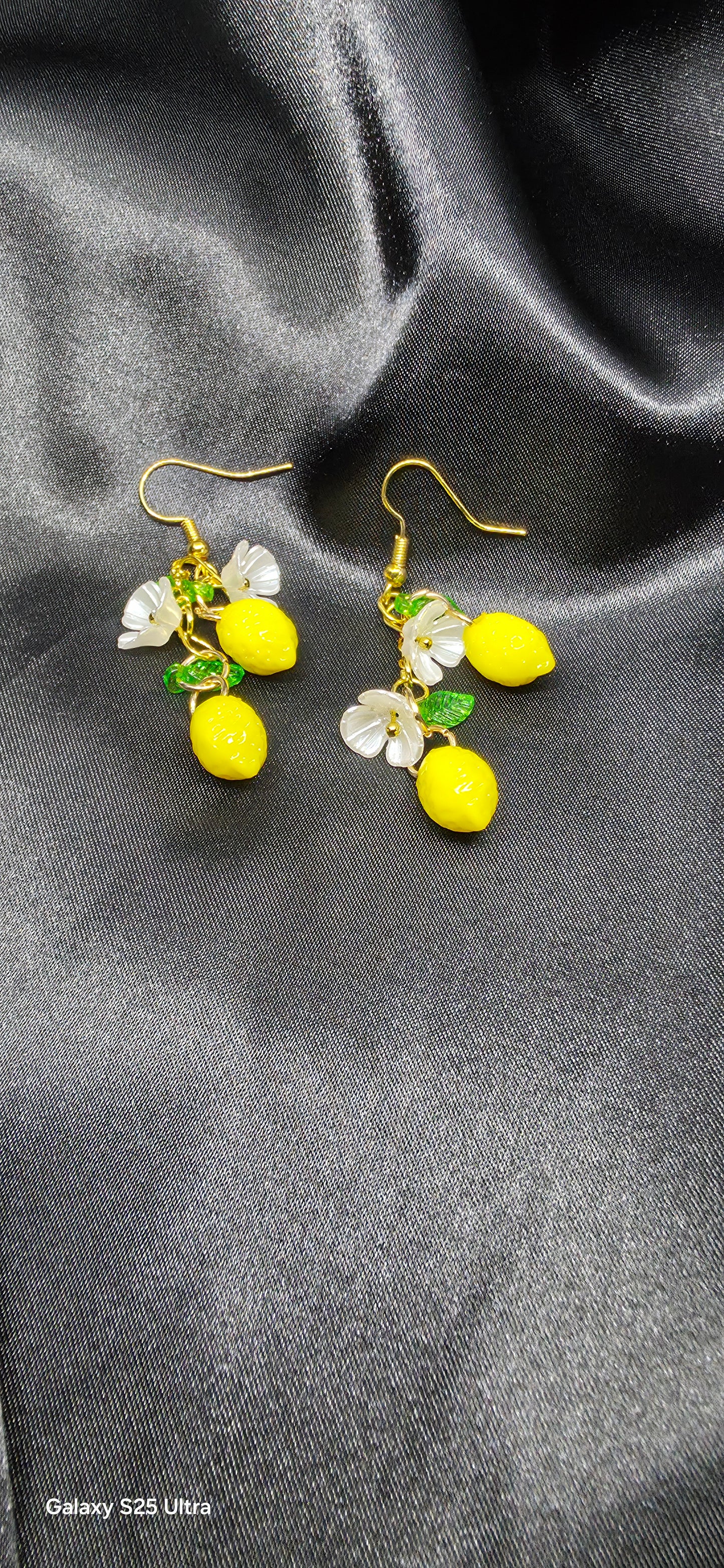 Earrings lemon double solid yellow